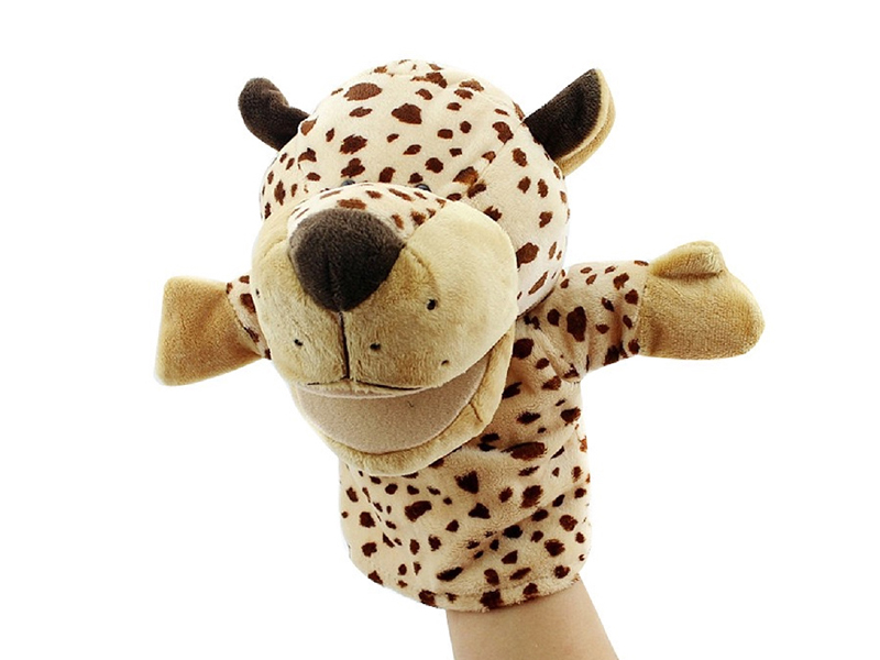 Leopard Cartoon Animal Hand Puppet Plush Doll