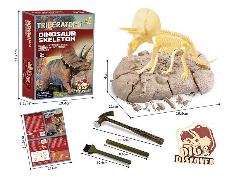 Triceratops Dinosaur Skeleton Archaeological Dig Set