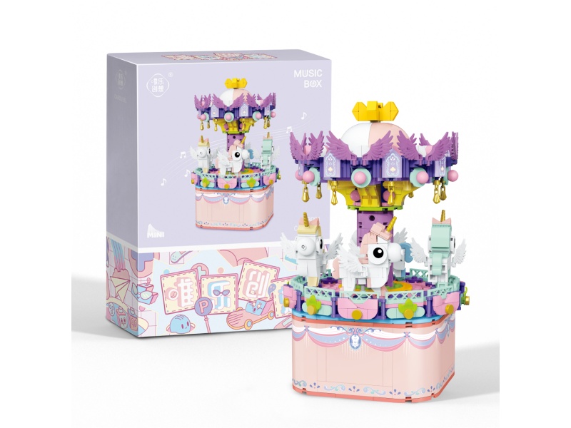 Carousel Music Box Building Blocks 874pcs