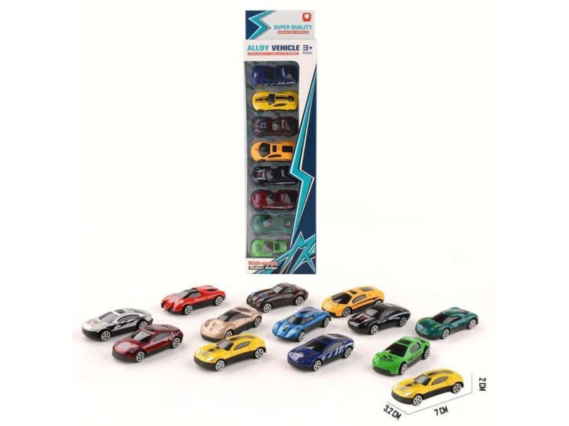 Eight Simulation Alloy Racing Cars