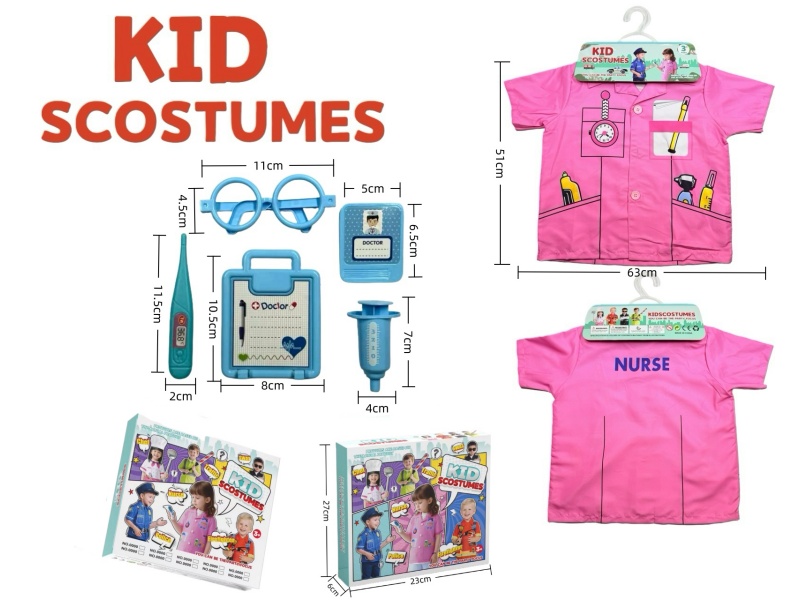 Diy Clothing Role-Playing Nurse Uniform + 5-Piece Set (Thickened) (Color Box Style) Pink