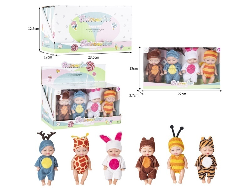 4-Inch Solid 4-Person Sleeping Doll (3 Boxes)