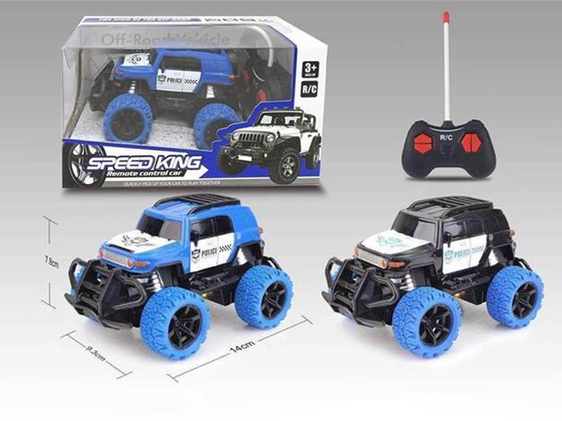 1:43 4-Channel Remote Control Off-Road Police Car With Light(Not Included  Batteries)