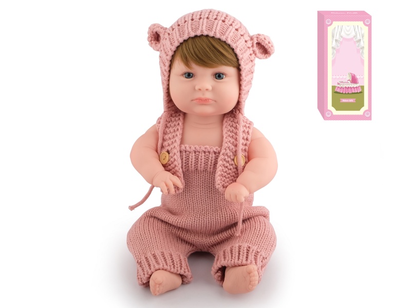 50cm Soft Plastic Reborn Doll(Wig Sheath)With Feeding-Bottle, Magnetic Pacifier, Diaper, Birth Card