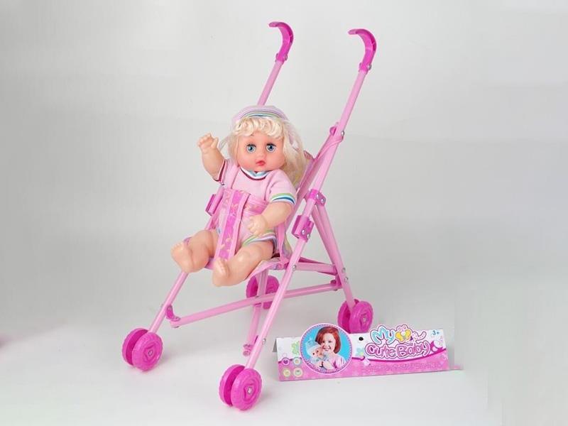 12-Iinch Girl Doll With IC And Stroller
