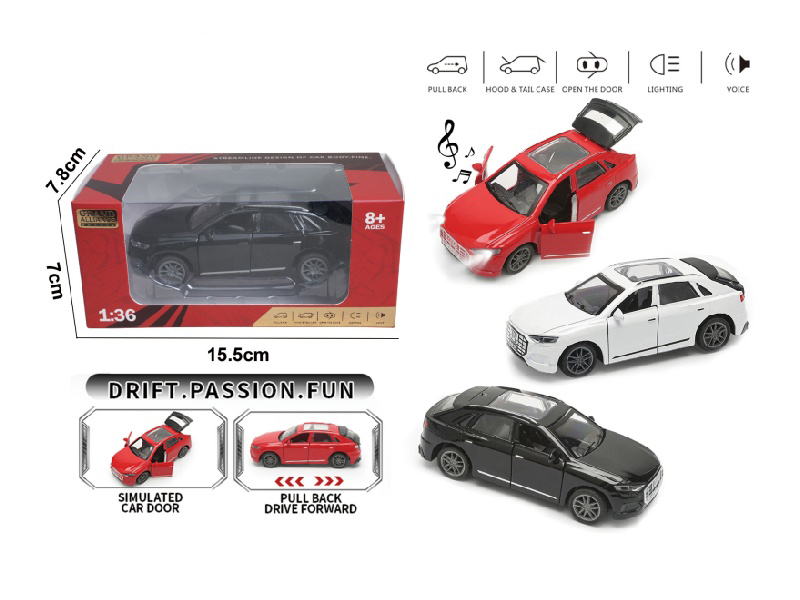 1:36 Huili Alloy Car Model - Audi Q8 With Three Color Combinations Of Lights And Music