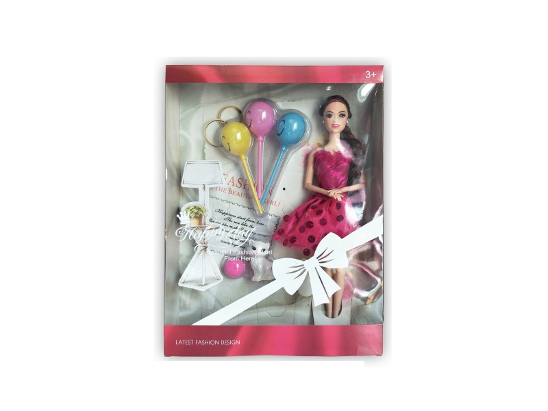 11.5-Inch Solid 12-Joint Fashion Dress Doll With Fashion Accessories