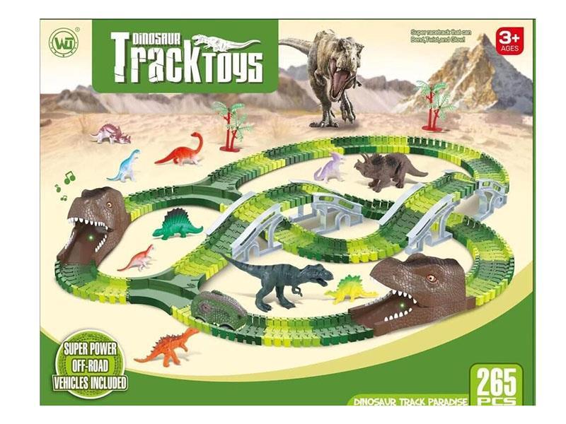 Electric Dinosaur Track Car(With Lights And Music) 266pcs