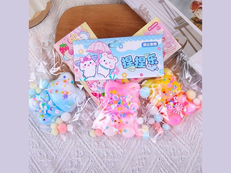 Jelly Kneading Fun Mixed With Colorful Little Cat Sequins, Hairballs And Card Heads