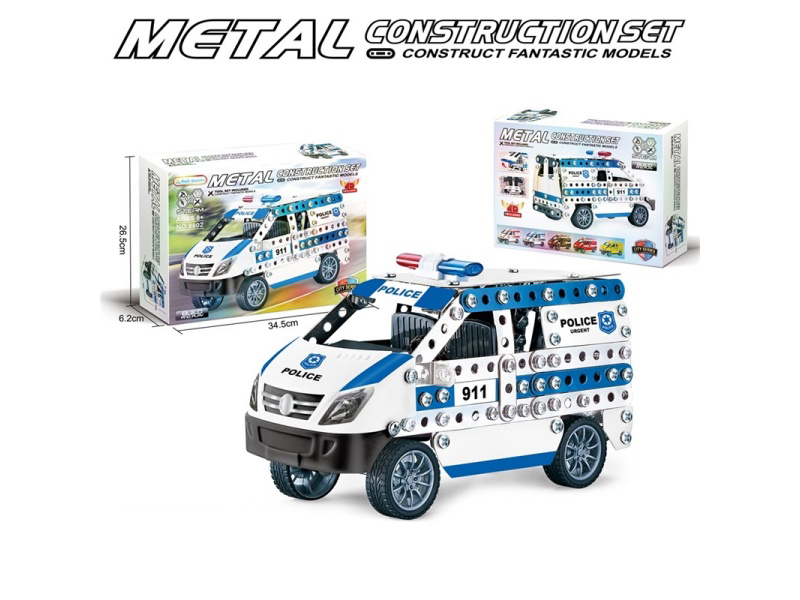 Diy Metal Assembly Building Blocks Special Police Vehicle 314 Pieces