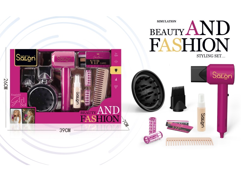 Diy House Play Accessories Simulation Salon Hair Care Tools Electric Hair Dryer Set 10 Pcs