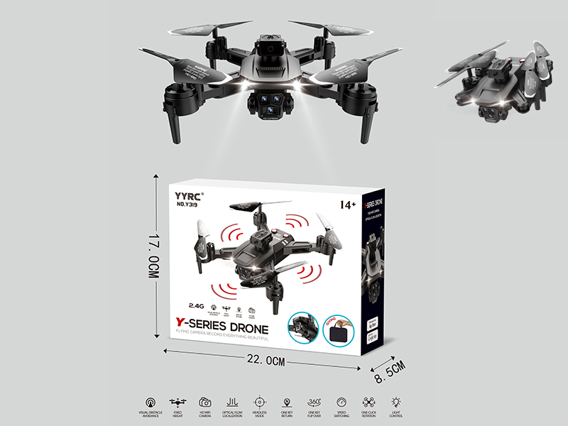 2.4G R/C Optical Flow Localization, Dual WiFi Cameras, Folding Aerial Photography Drone
