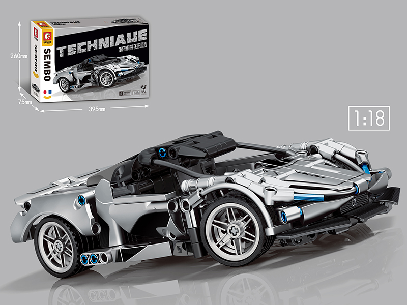 1:18 Car Model Building Blocks 384pcs