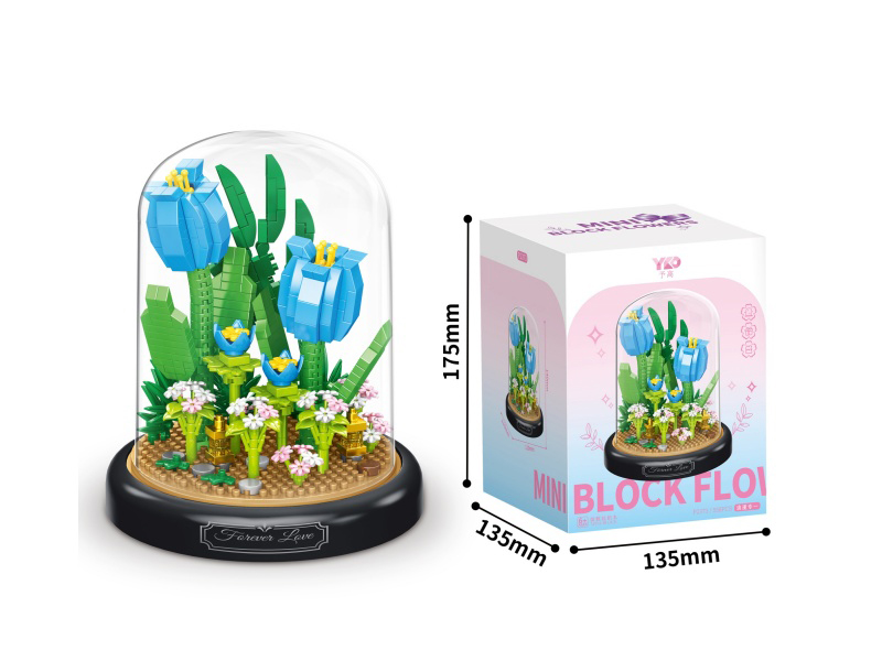 Tulip Building Blocks(With Transparent Cover + Black Base)558pcs