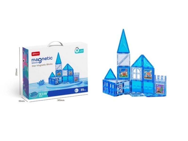 Ocean Color Window Magnetic Building Blocks -35P