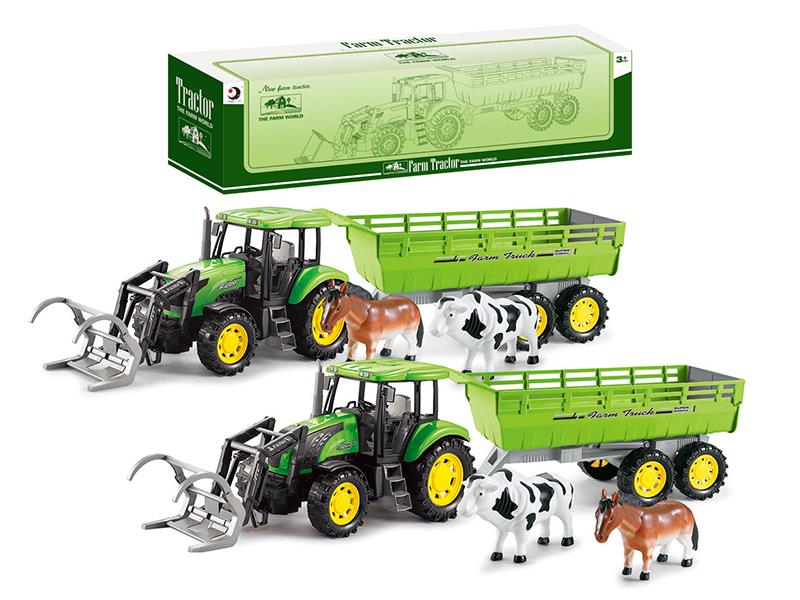 Friction Farm Tractor With Tailer