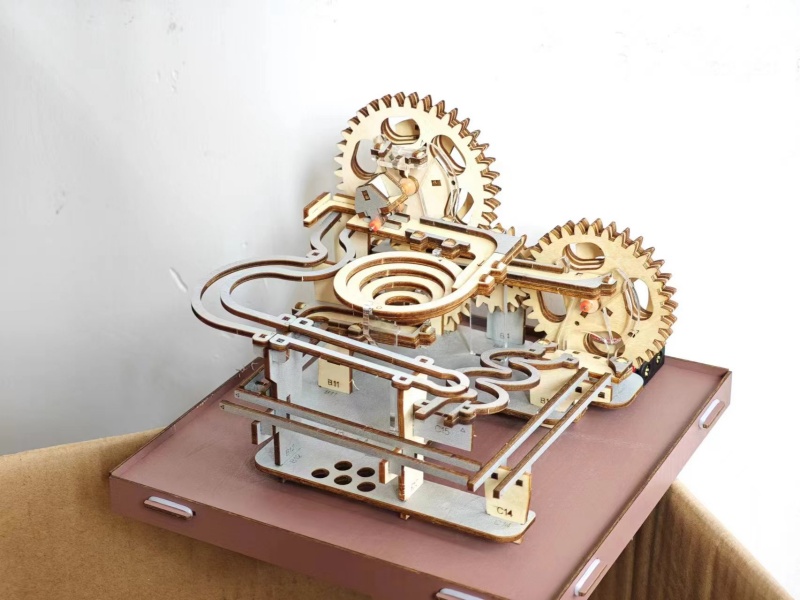 Diy 3D Wooden/Wooden Assembly Model Flower/Wooden Assembly Track Marble 1