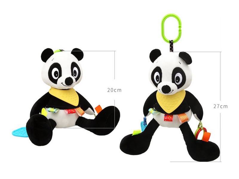 Baby Soothing Panda Teething Ring Plush Toy Bed Hang