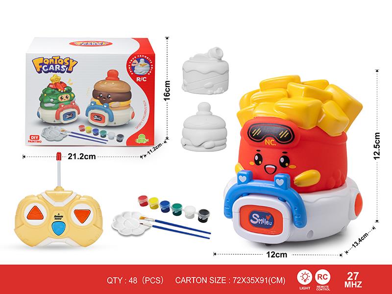 27Mhz DIY Painting 2-Channel Remote Control Vinyl Food Car(With Lights) 1 Changing 3