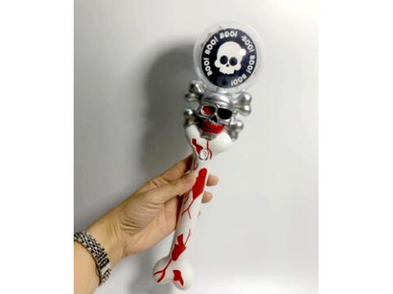 Skull Head Spinning Ball Stick With 16 Light