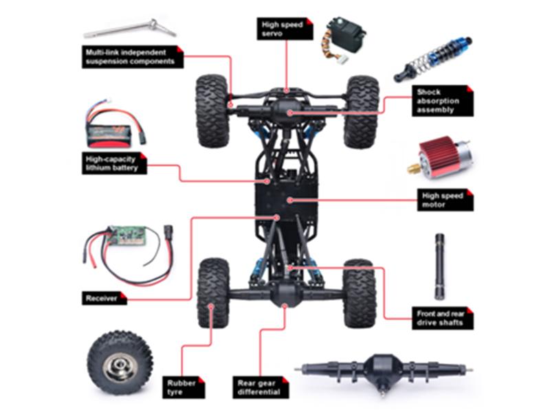 1:12 ratio 2.4 GHz all-wheel-drive model Rock climbing car with betteries