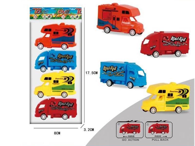 Pull Back Pad Printing Travel RV/Express Truck 4pcs