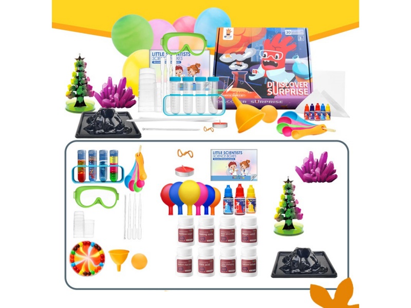 Science experiment (123 experiments) + volcanic eruption + crystal planting + Christmas tree