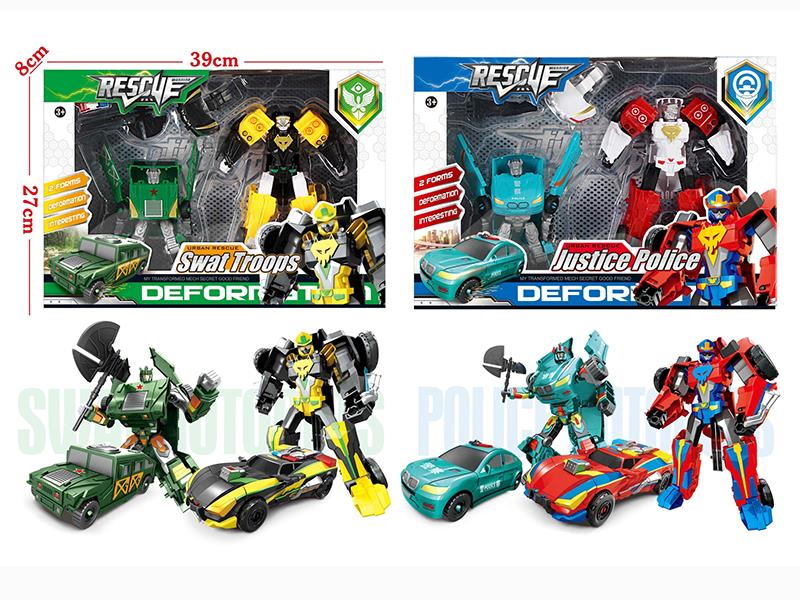 Transformation City Rescue Car Team Robot Set