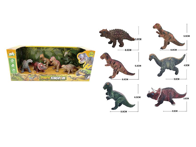 4-Inch Dinosaurs 6pcs(Solid)