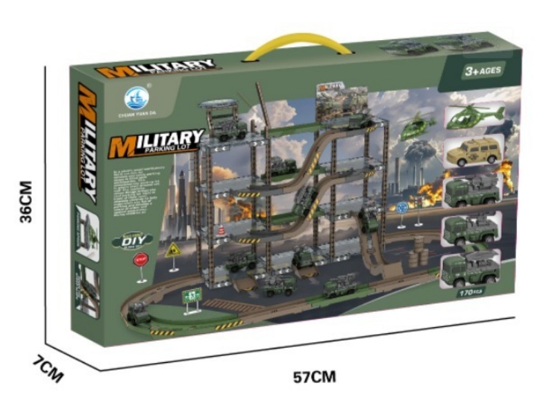 The Military Parking Lot Is Equipped With 4 Vehicles And 1 Aircraft