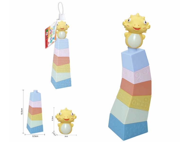 Soft Plastic Stacked Tower Finger Doll Set(Sea Animal) 7pcs