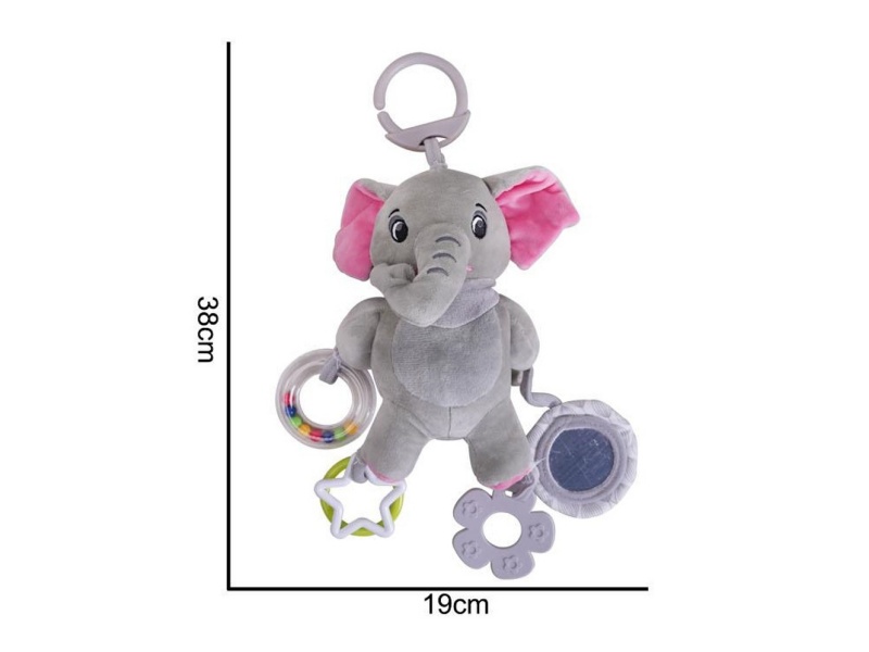 A Large Plush Red-Eared Elephant Pendant