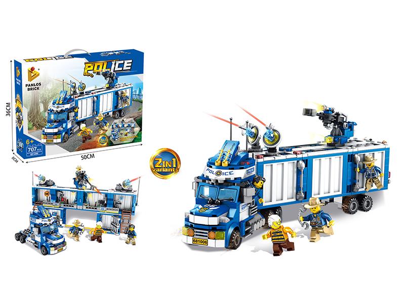 Police Container Truck Building Blocks