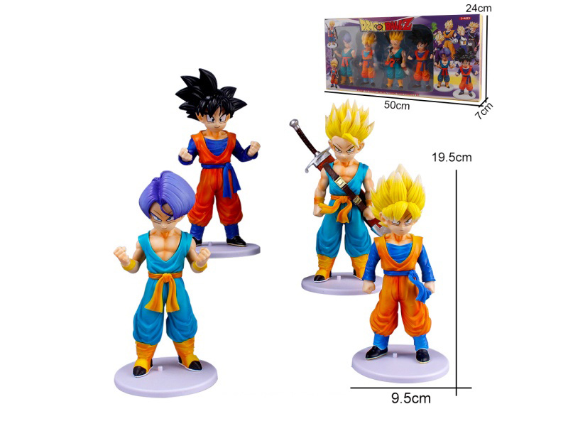 Solid Pvc Dragon Bead 4-Piece Set (Unpacked) Children'S Toy Figurines And Ornaments