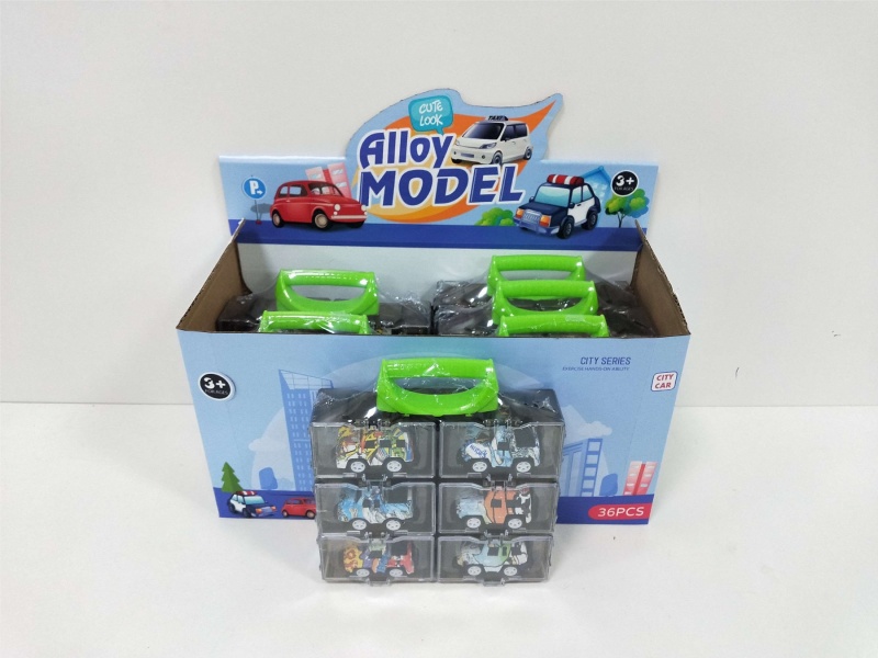 Building Blocks Assembly Box Graffiti Boilback Alloy Cartoon Off-Road Vehicle Leather Truck Car 6 Models 36 Only