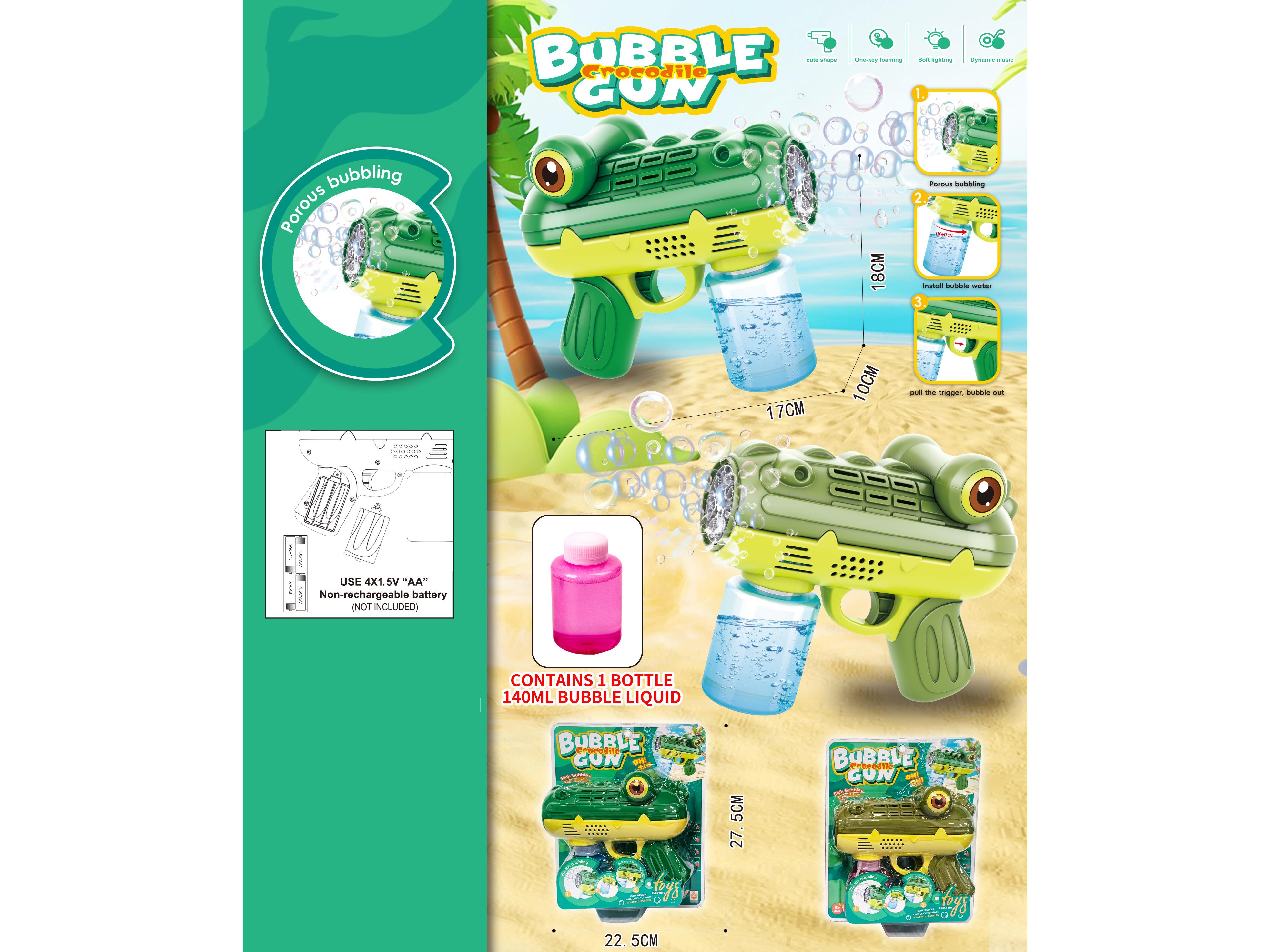 Crocodile Bubble Gun Battery Model (4*Aa Battery Not Included)
