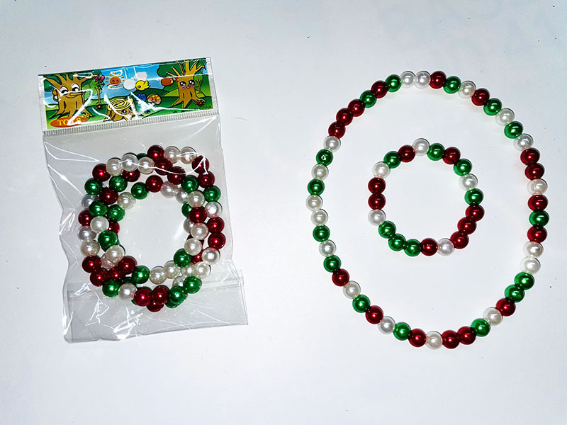 Christmas Bead Necklace + Bracelet