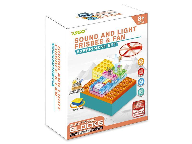 Sound And Light Frisbee& Fan Building Blocks 15pcs