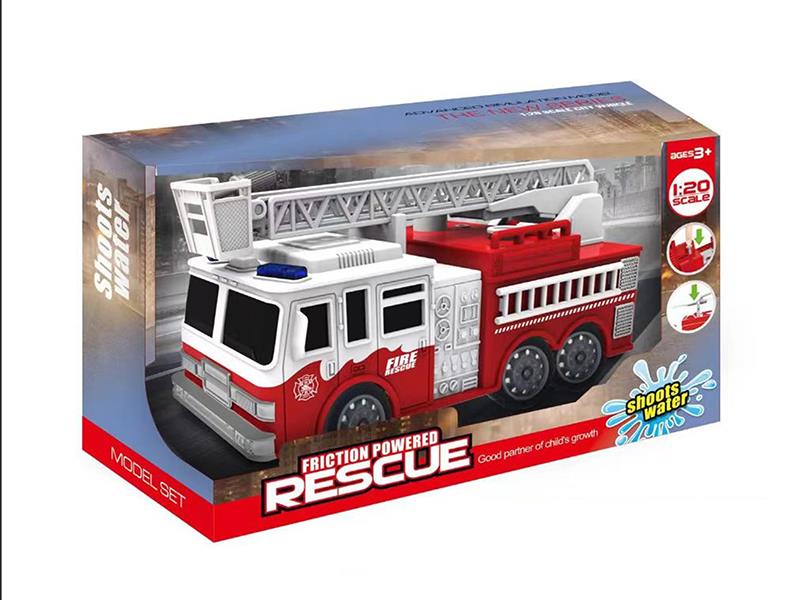 1:20 Friction Fire Engine With Sound And Lights