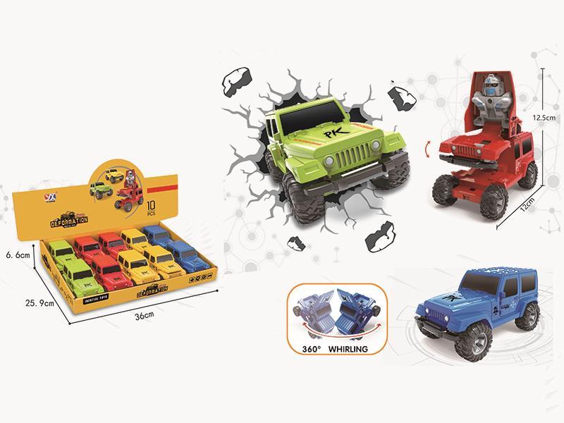 10pcs Transformation Jeep Car