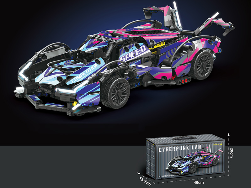 1:14 Cyberpunk V12 Car Model Building Blocks 1158pcs