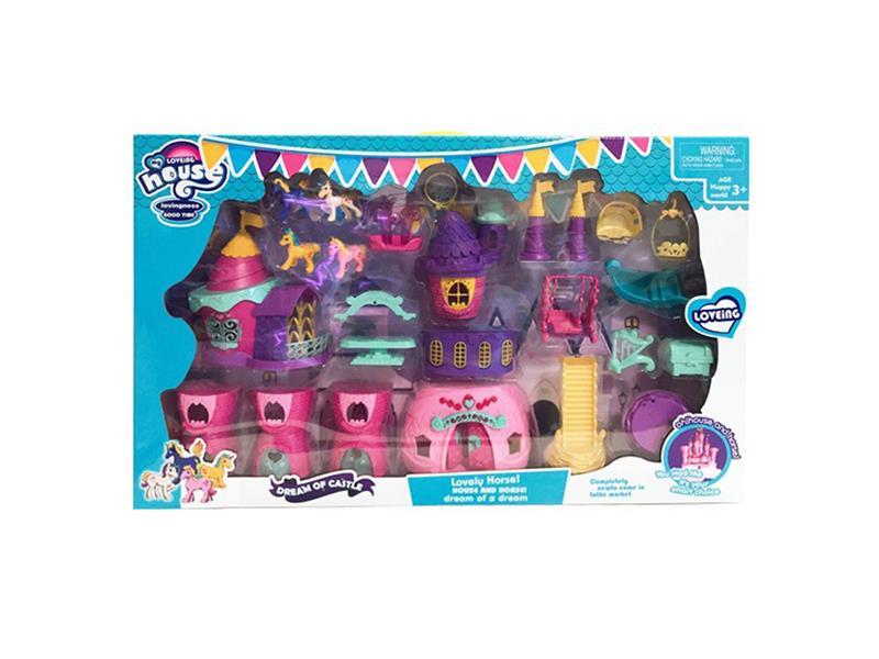Pretend Play Toy Pony Castle Set
