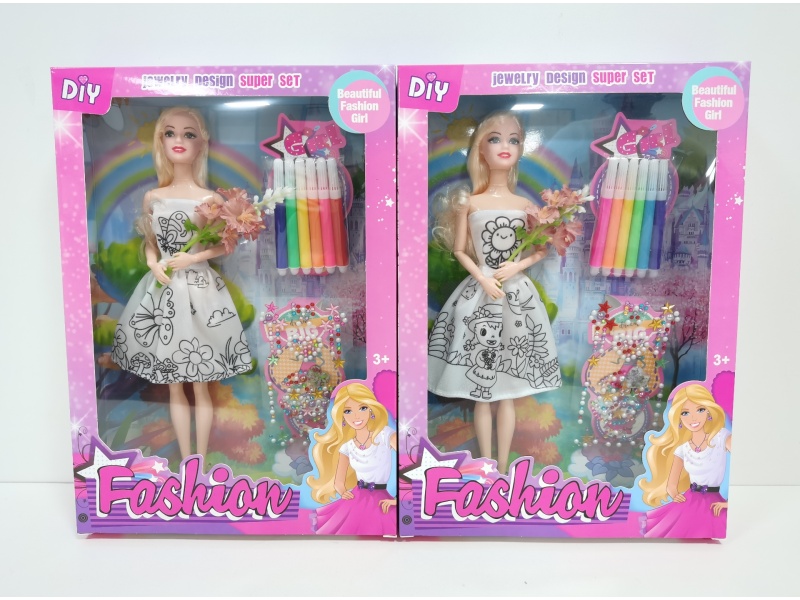 DIY Doll Clothing Coloring Middle Box Style 1