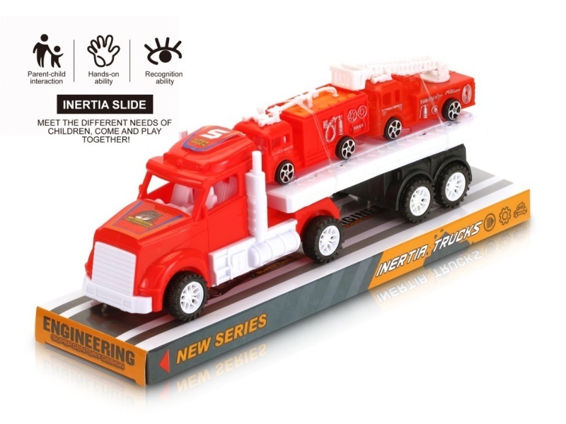 An Inertial American Tow Truck With Two Fire Engines