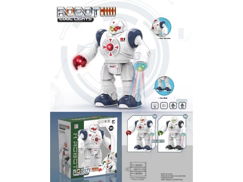 Future Mechanical Combat Robots, With Lights And Music, Electric Straight Movement (Two-Color Mixed Equipment).