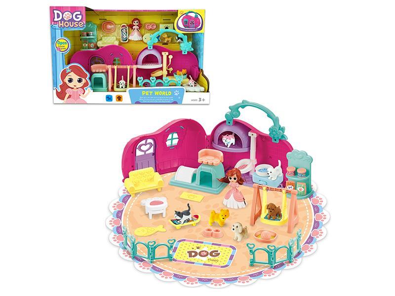 Pet House Handbag Set(6 Dogs/Cats + 1 Doll)