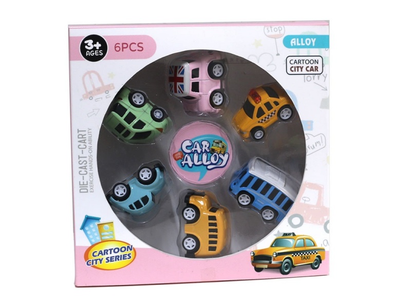 Homaley Alloy Cartoon City Bus Taxi School Bus Car Square