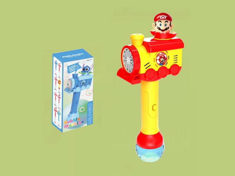 Red Mario Automatic Rotating Electric Bubble Stick(Lights And Music)