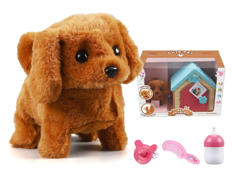 Electric Plush Dog With Pet Cabin