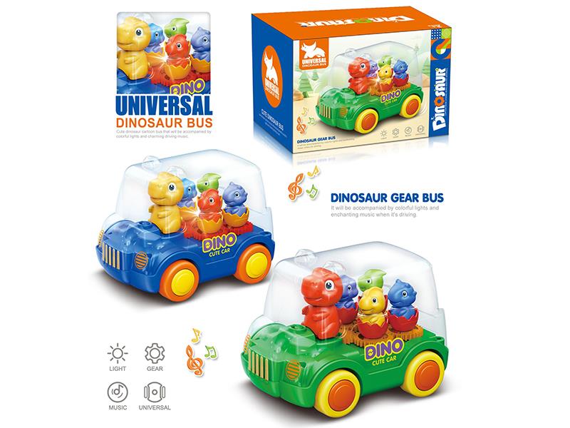 Electric Bump And Go Dinosaur Gear Bus